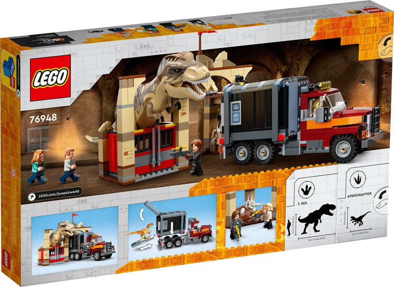 LEGO Jurassic World 76948 T. rex & Atrociraptor Dinosaur Breakout back box art