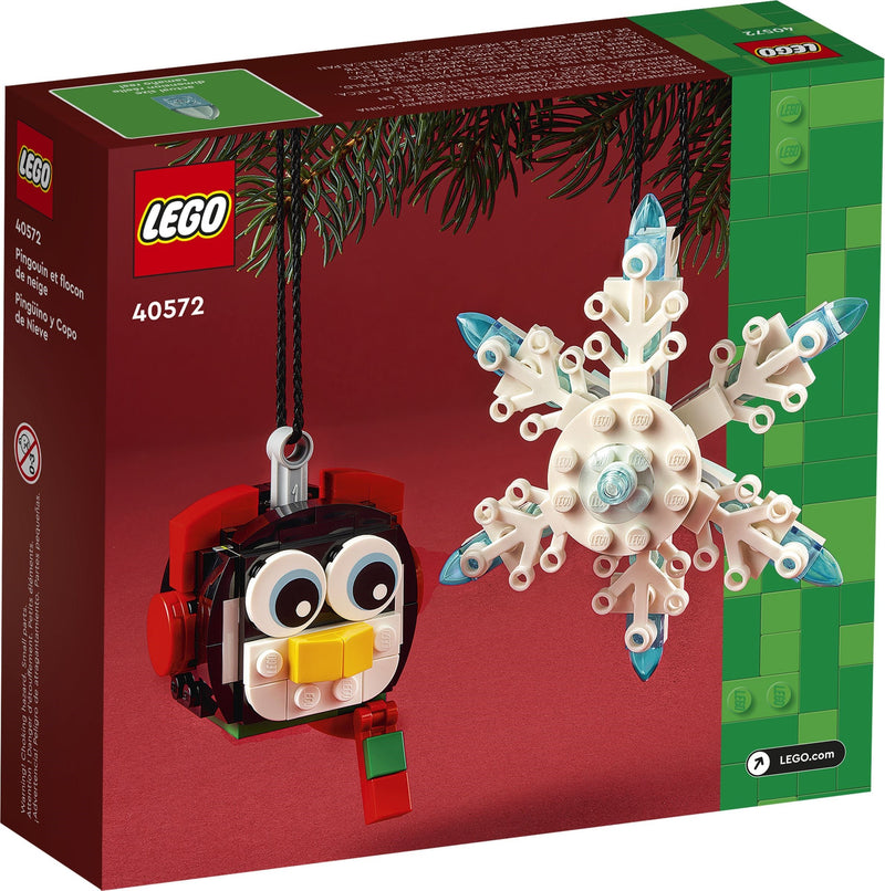 LEGO 40572 Penguin & Snowflake Christmas Ornament back box art
