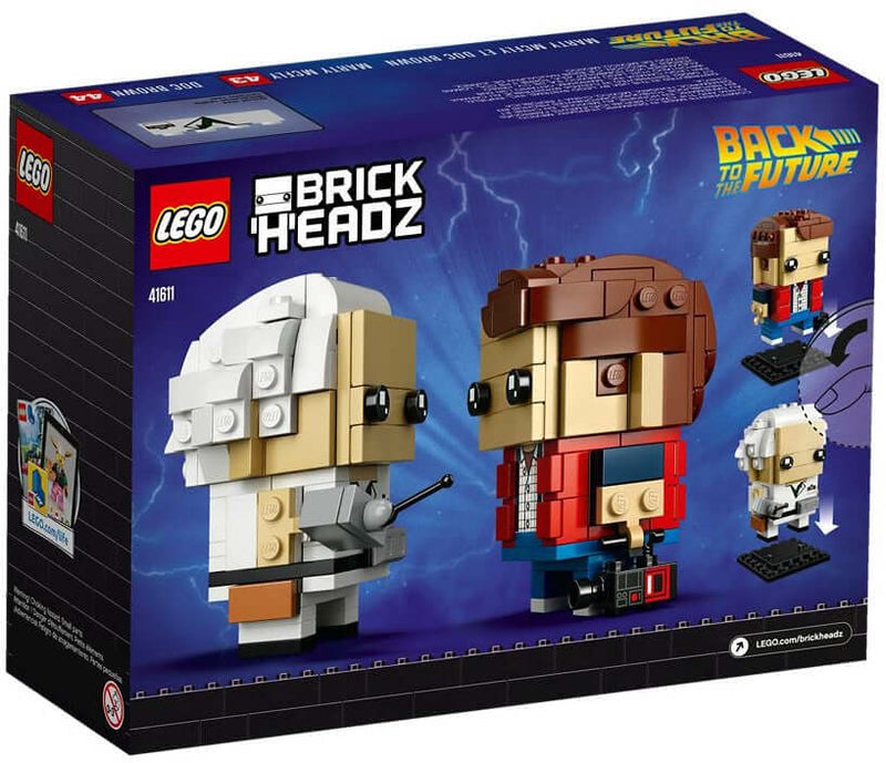 LEGO BrickHeadz 41611 Marty McFly & Doc Brown back box