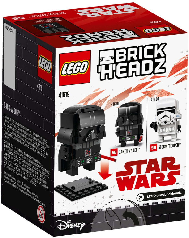 LEGO BrickHeadz 41619 Darth Vader back box