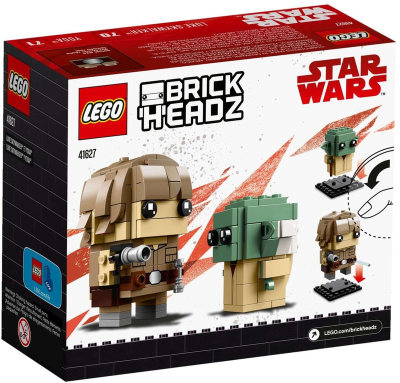 LEGO BrickHeadz 41627 Luke Skywalker & Yoda back box art
