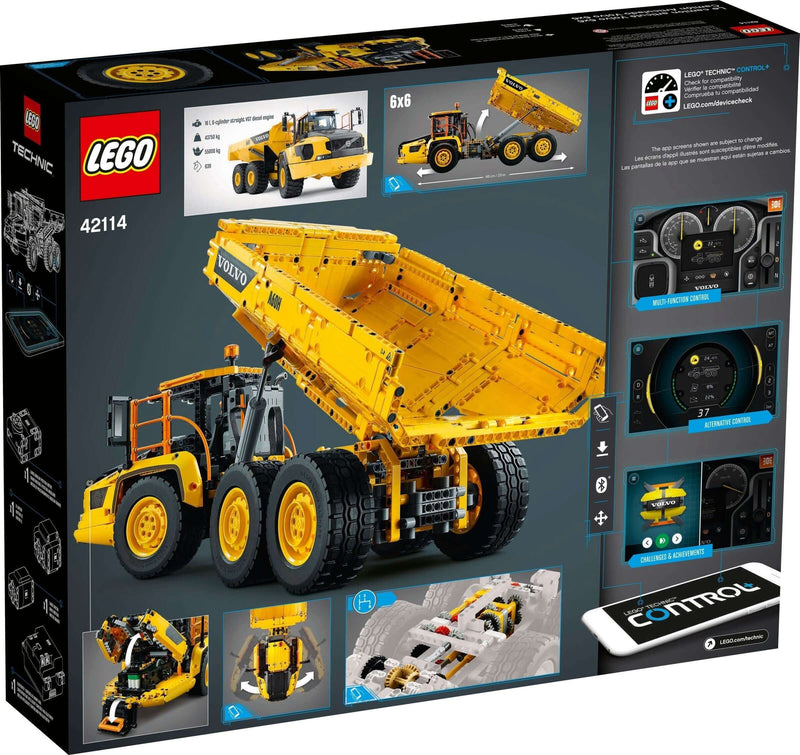 LEGO Technic 42114 6x6 Volvo Articulated Hauler back box art