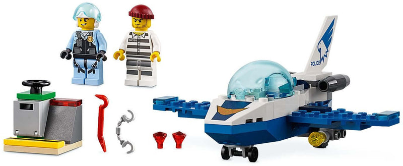 LEGO City 60206 Sky Police Jet Patrol and minifigures