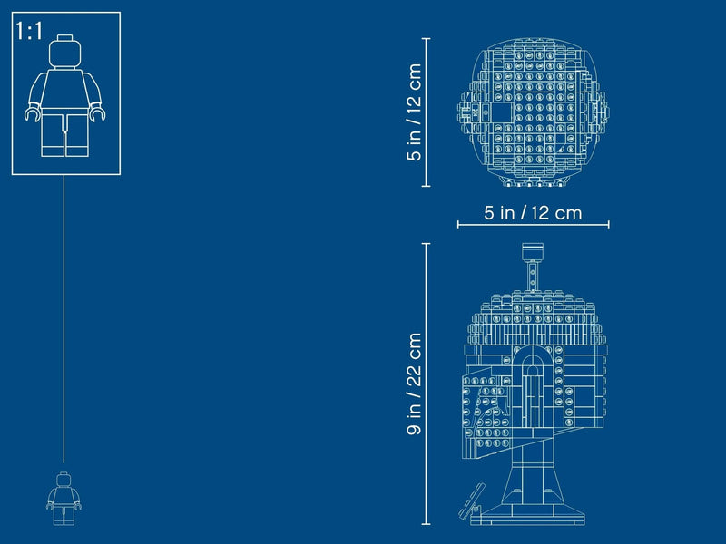 LEGO Star Wars 75277 Boba Fett Helmet blueprint