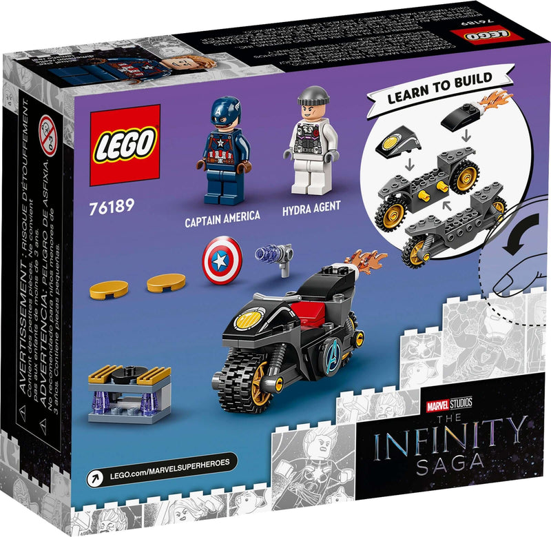 LEGO Marvel Super Heroes 76189 Captain America and Hydra Face-Off back box art