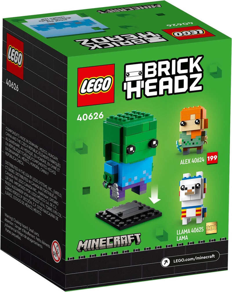 LEGO BrickHeadz 40626 Zombie back box art