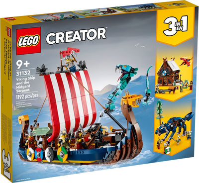 LEGO Creator 31132 Viking Ship and the Midgard Serpent front box art
