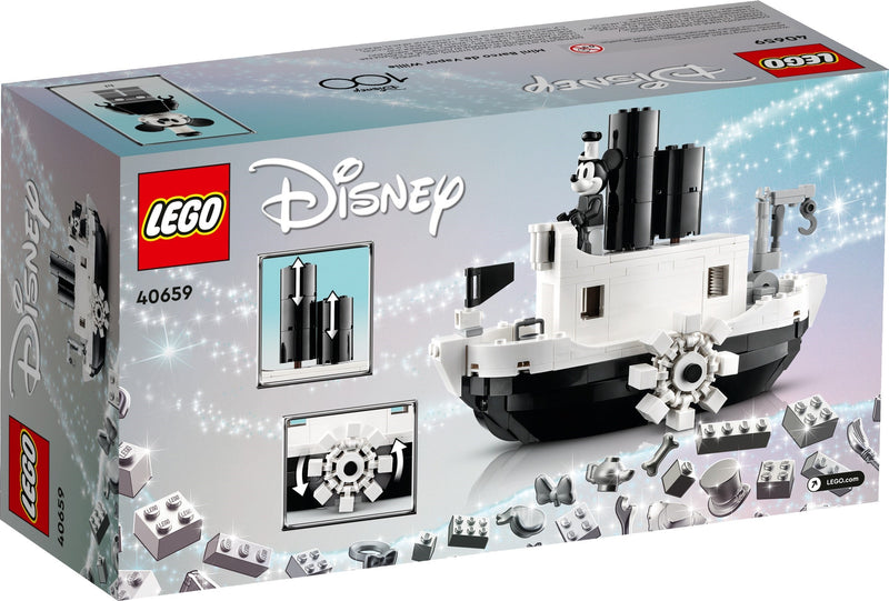LEGO Disney 40659 Mini Steamboat Willie back box art