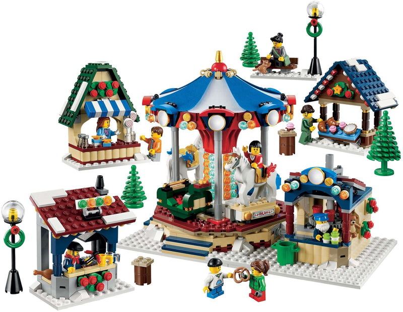 LEGO Creator 10235 Winter Village Market and minifigures