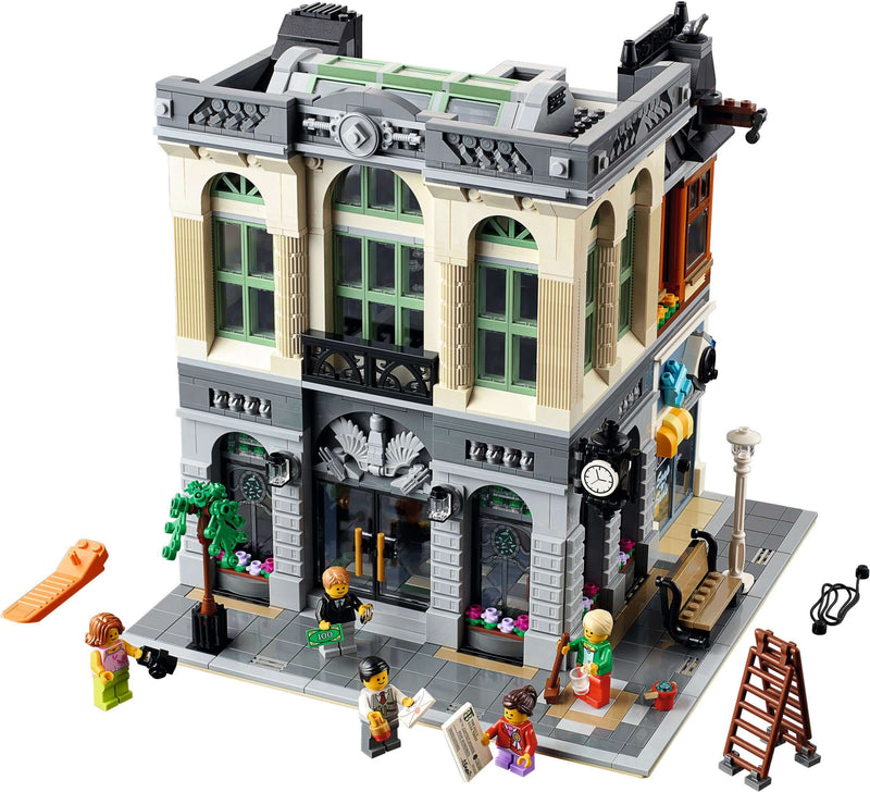 LEGO Creator 10251 Brick Bank and minifigures