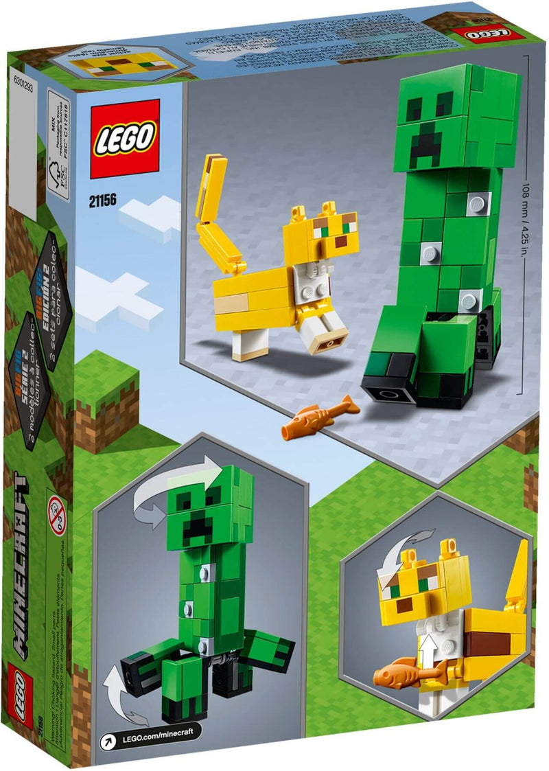 LEGO Minecraft 21156 BigFig Creeper and Ocelot back box art