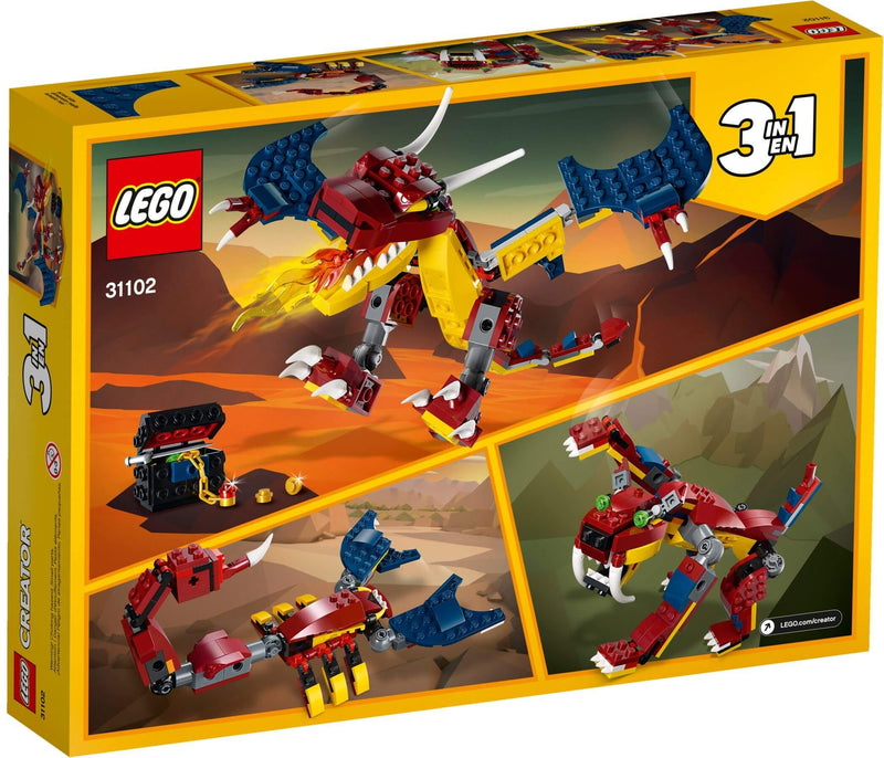 LEGO Creator 31102 Fire Dragon back box art