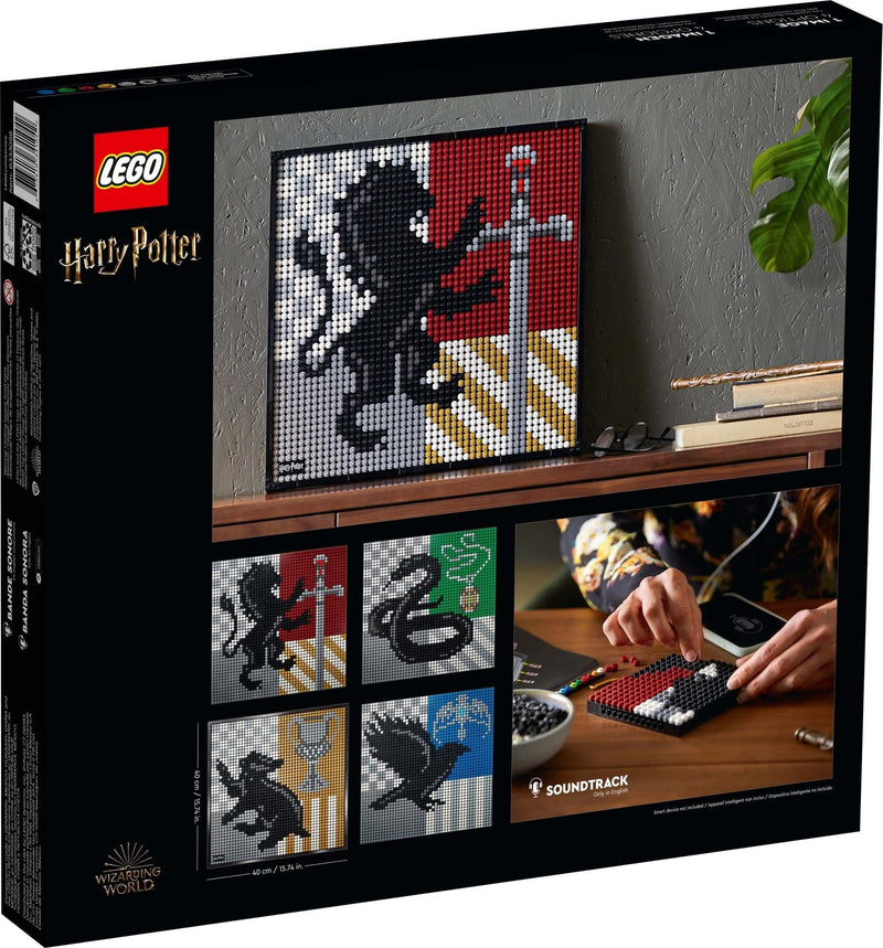 LEGO Art 31201 Harry Potter Hogwarts Crests back box