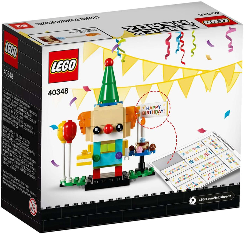LEGO BrickHeadz 40348 Birthday Clown back box art