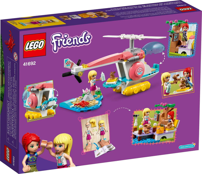 LEGO Friends 41692 Vet Clinic Rescue Helicopter back box art