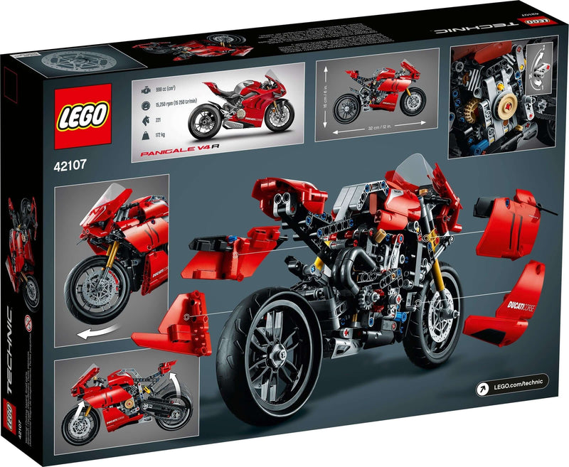 LEGO Technic 42107 Ducati Panigale V4 R back box art