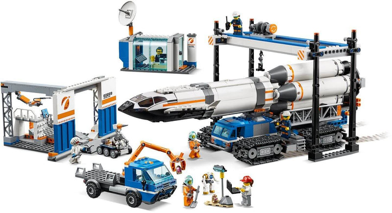 LEGO City 60229 Rocket Assembly & Transport and minifigures