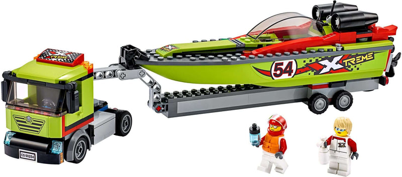 LEGO City 60254 Race Boat Transporter and minifigures