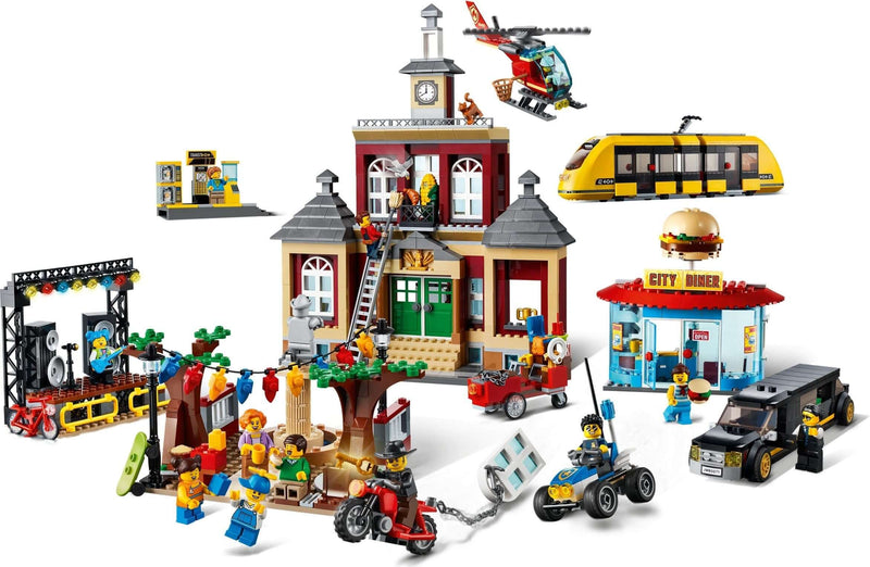 LEGO City 60271 Main Square and minifigures