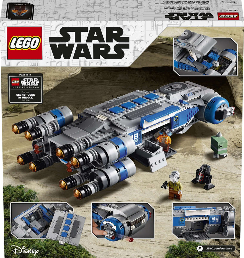 LEGO Star Wars 75293 Resistance I-TS Transport back box art