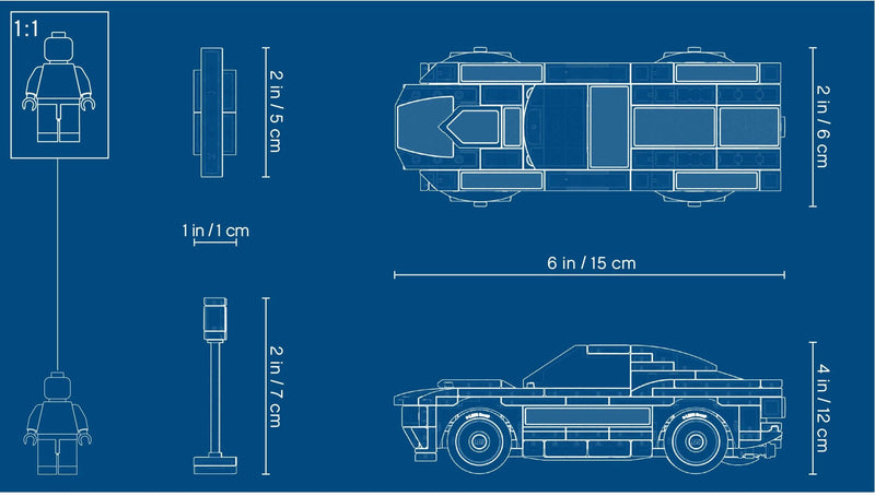 LEGO Speed Champions 75884 1968 Ford Mustang Fastback blueprint