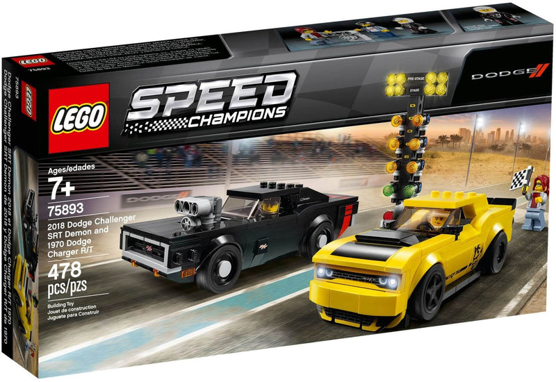 LEGO Speed Champions 75893 2018 Dodge Challenger SRT Demon and 1970 Dodge Charger R/T