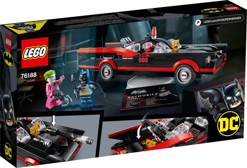 LEGO DC Comics Super Heroes 76188 Batman Classic TV Series Batmobile back box art