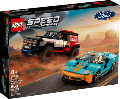 LEGO Speed Champions 76905 Ford GT Heritage Edition and Bronco R front box art