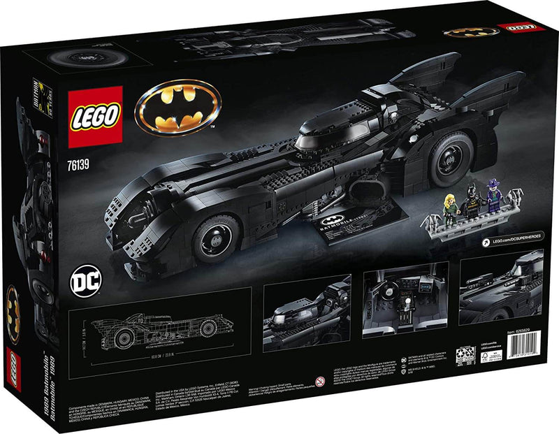 LEGO DC Comics Super Heroes 76139 1989 Batmobile back box art
