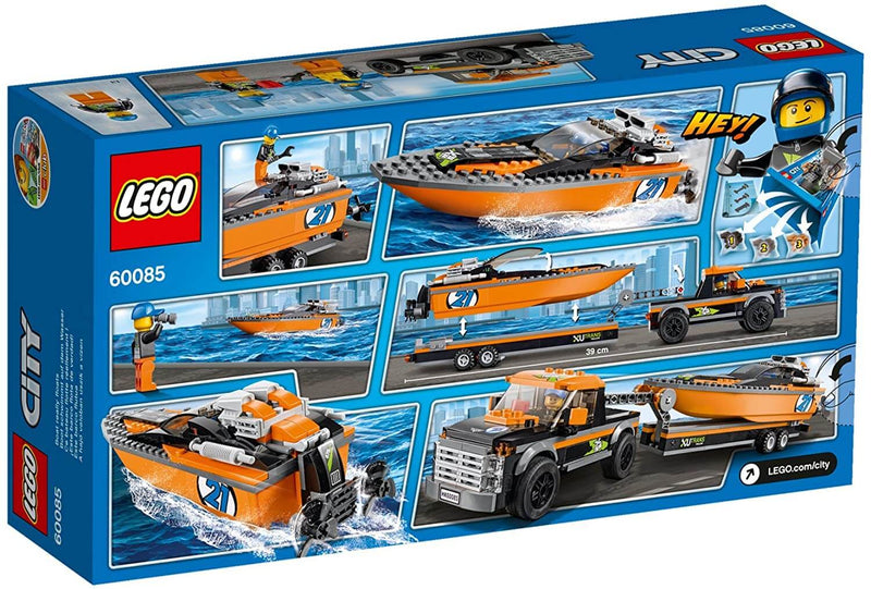 LEGO City 60085 4x4 with Powerboat back box art