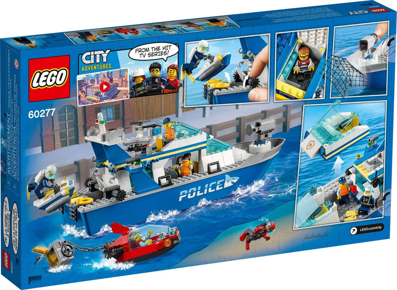 LEGO City 60277 Police Patrol Boat back box art