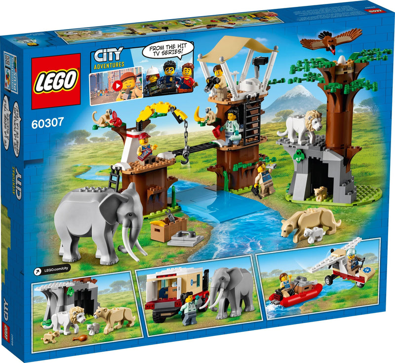 LEGO City 60307 Wildlife Rescue Camp back box art