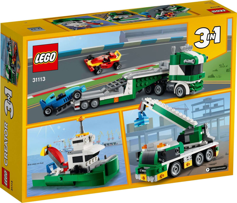 LEGO Creator 31113 Race Car Transporter back box art