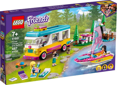 LEGO Friends 41681 Forest Camper Van and Sailboat front box art