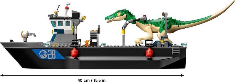 LEGO Jurassic World 76942 Baryonyx Dinosaur Boat Escape dimensions