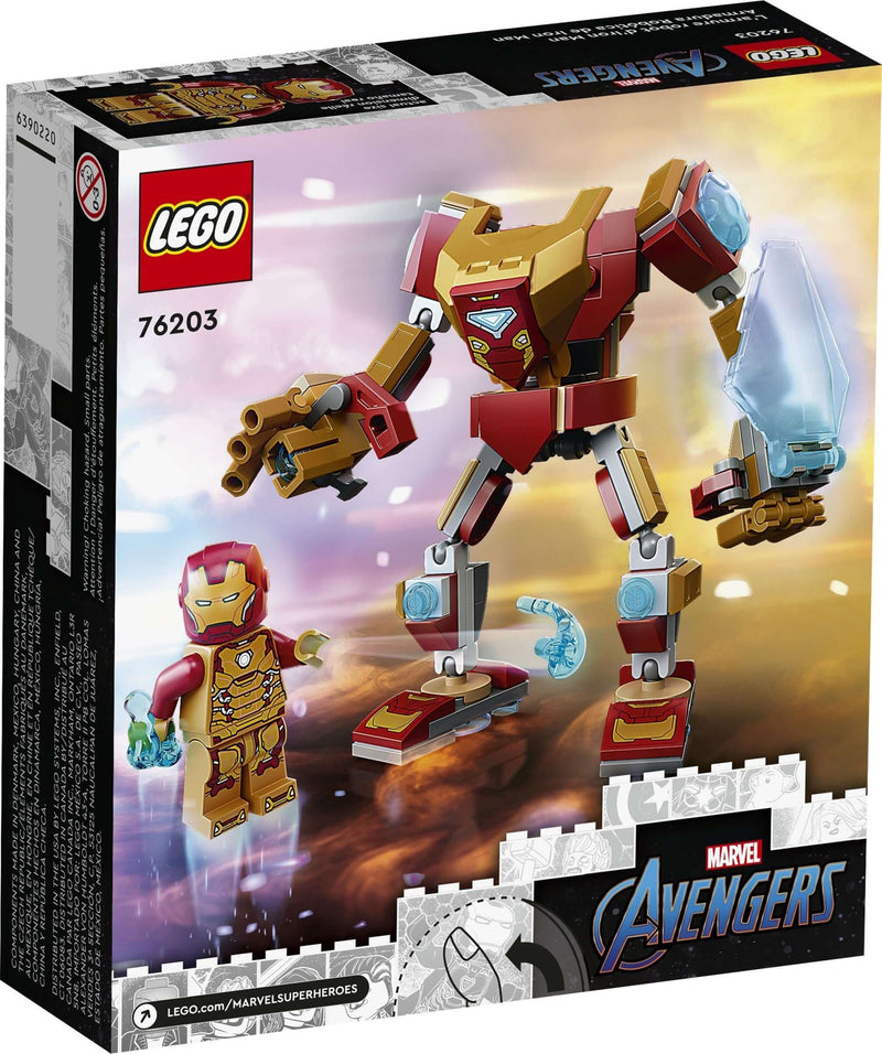 LEGO Marvel 76203 Iron Man Mech Armor back box art