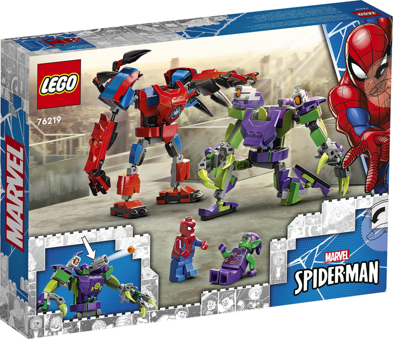LEGO Marvel 76219 Spider-Man & Green Goblin Mech Battle back box art