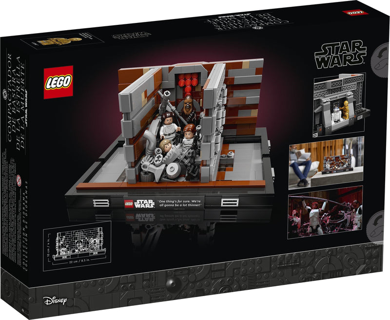 LEGO Star Wars 75339 Death Star Trash Compactor Diorama back box art